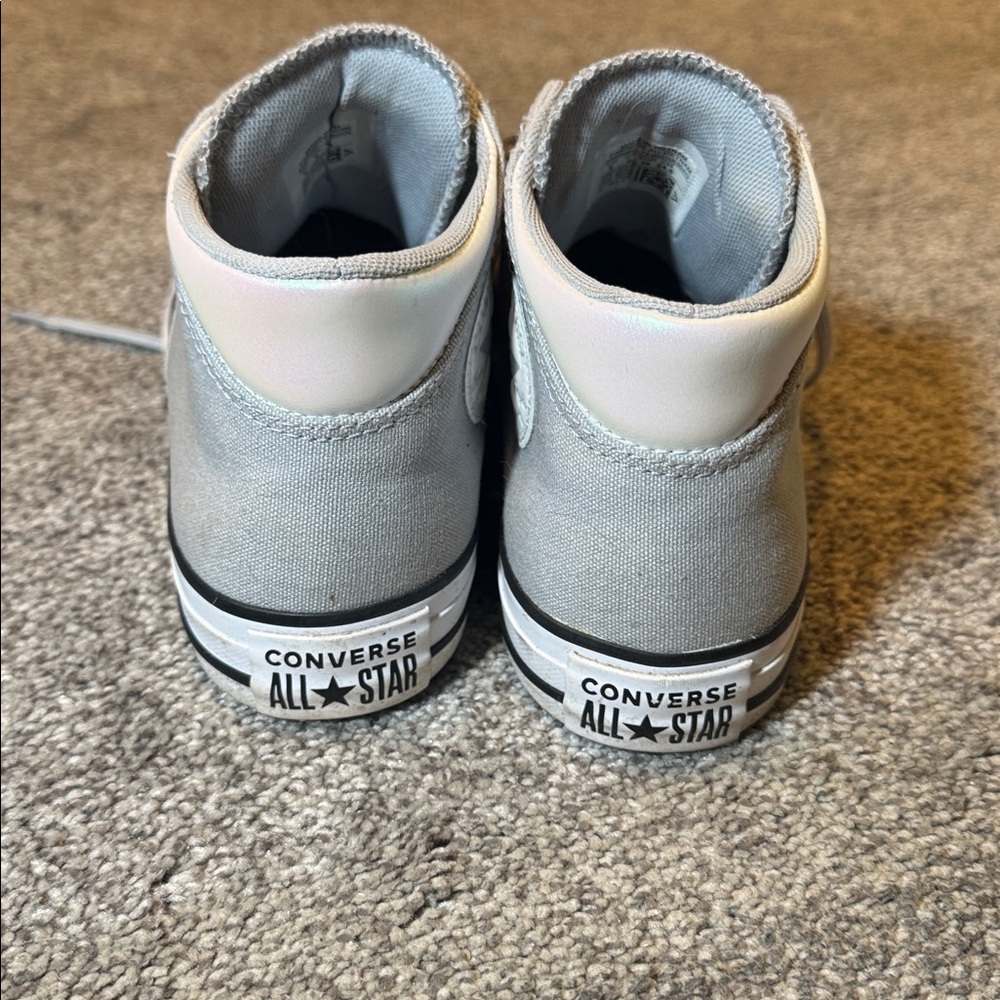 Women’s Gray Converse All Star mid-rise size 8 - Picture 5 of 7